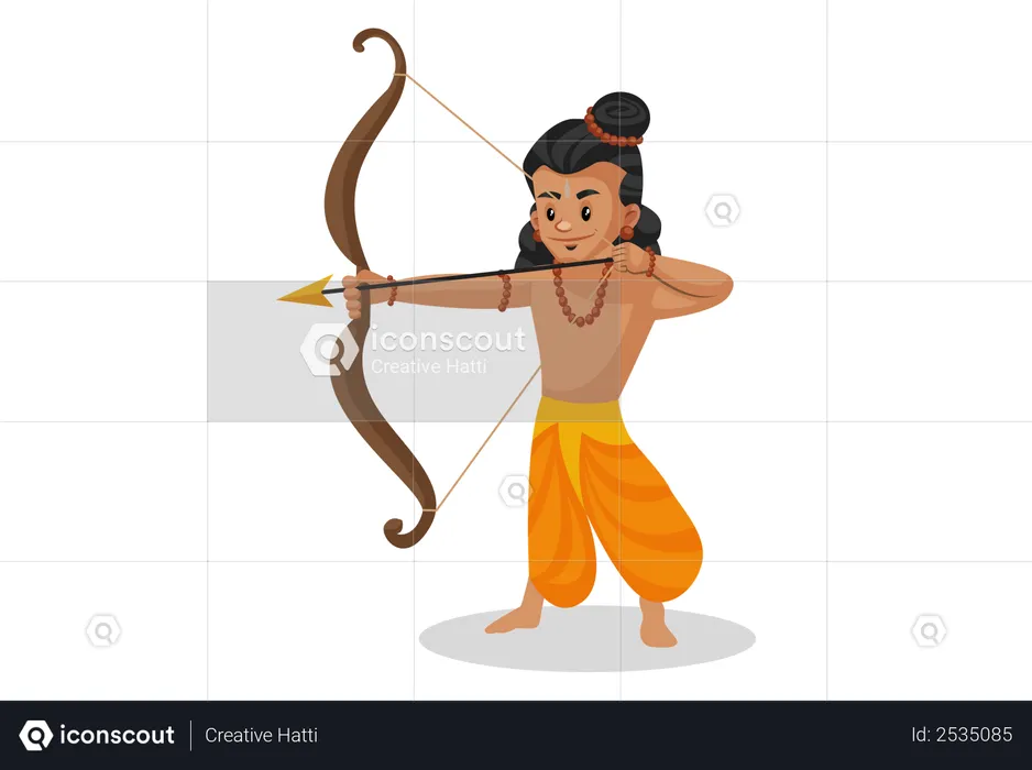 Lord Ram firing arrow  Illustration
