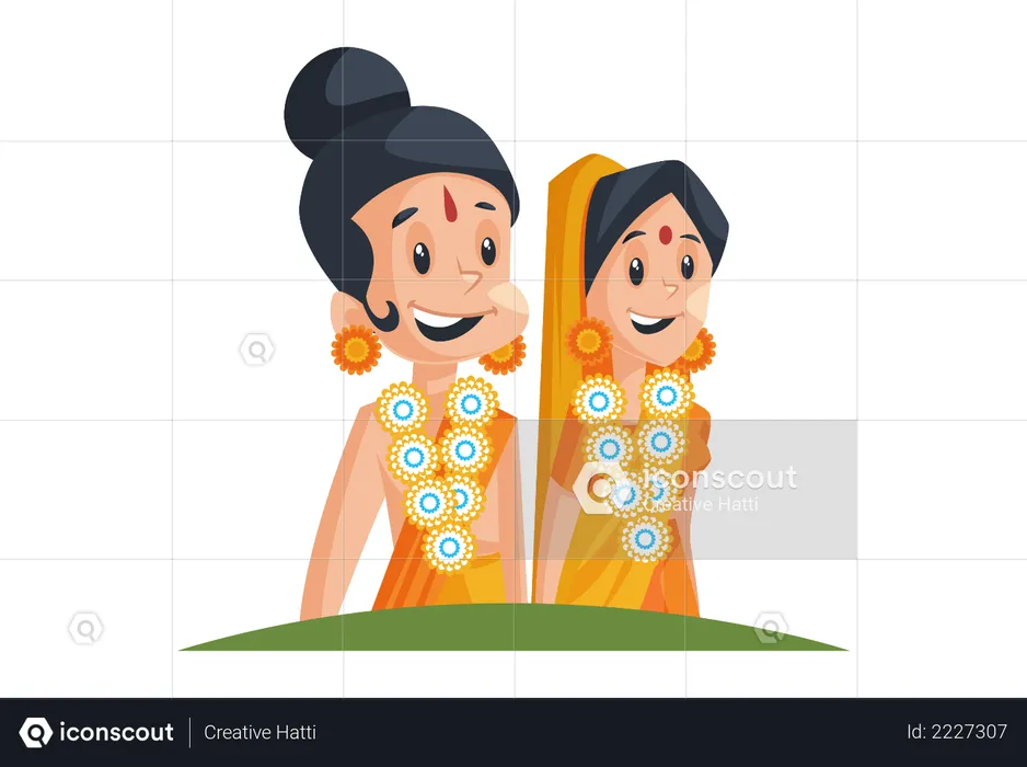 Lord Rama and Sita  Illustration