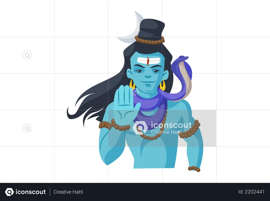 Best Premium Lord Shiva Illustration download in PNG & Vector format