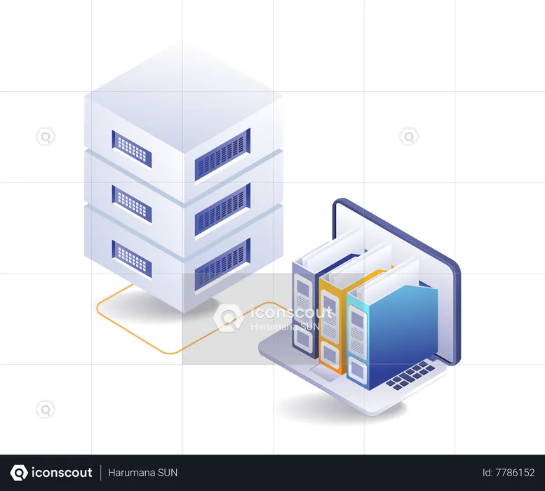 Lot of data is stored on servers  Illustration