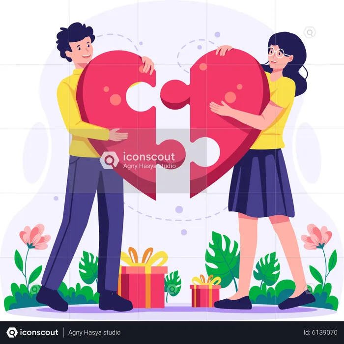 Love couple match  Illustration