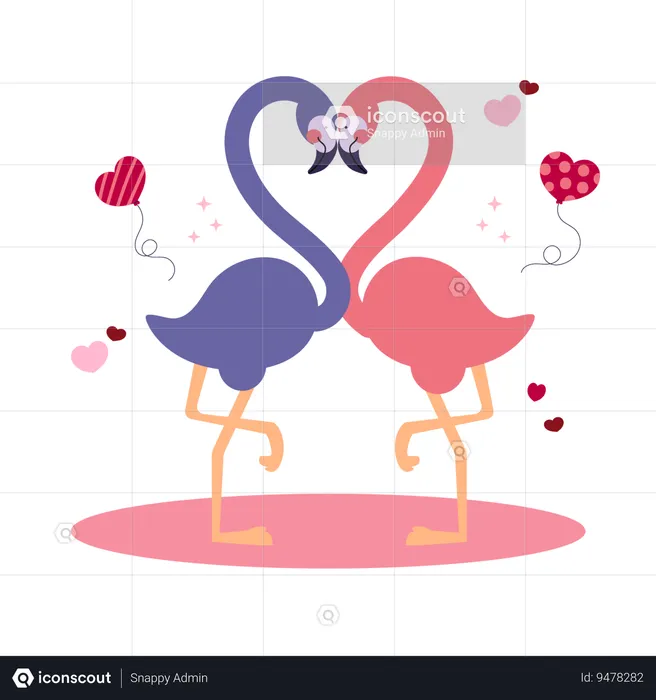 Love Flamingos  Illustration