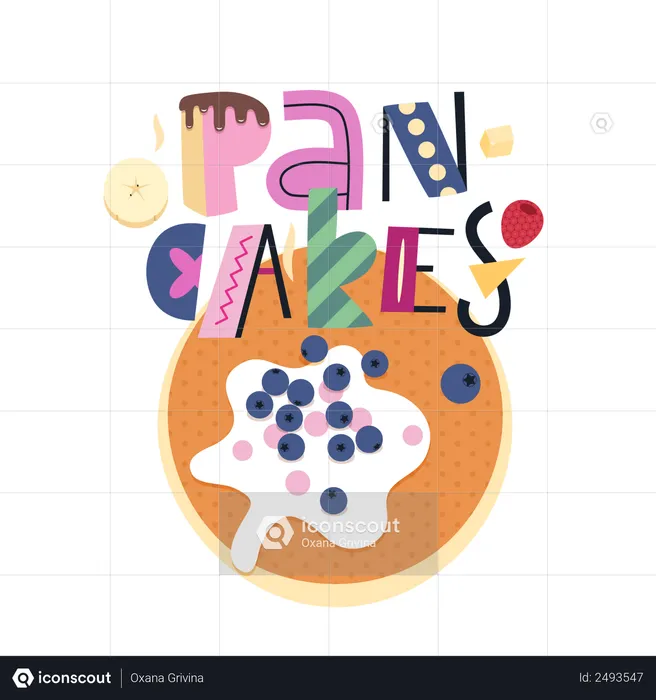 Love Spring Pancakes  Illustration