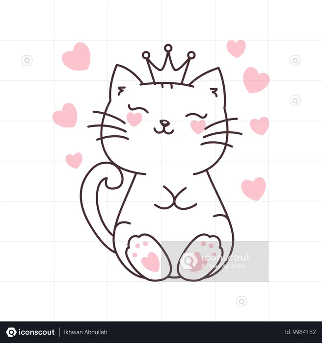 愛らしい猫  イラスト