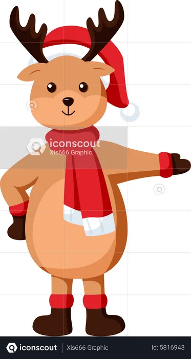 Lovely Christmas Reindeer  Illustration