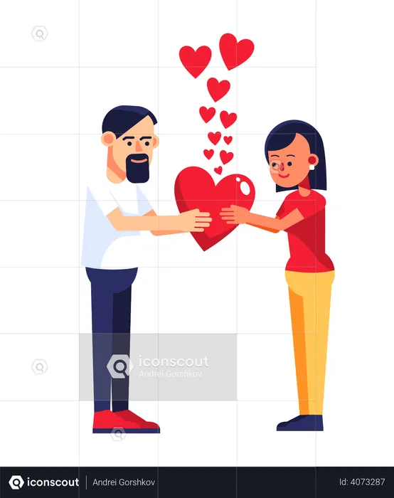 Lovely couple  Illustration