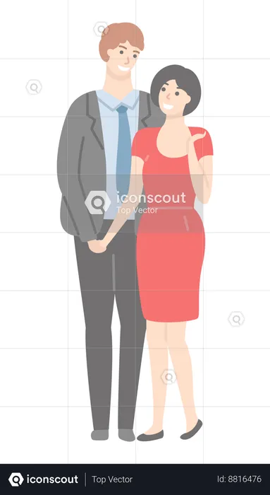 Lovely couple is holding hands  Illustration