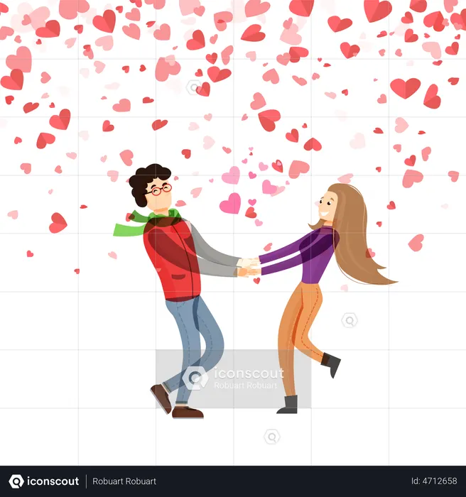 Lovers Dancing Together  Illustration