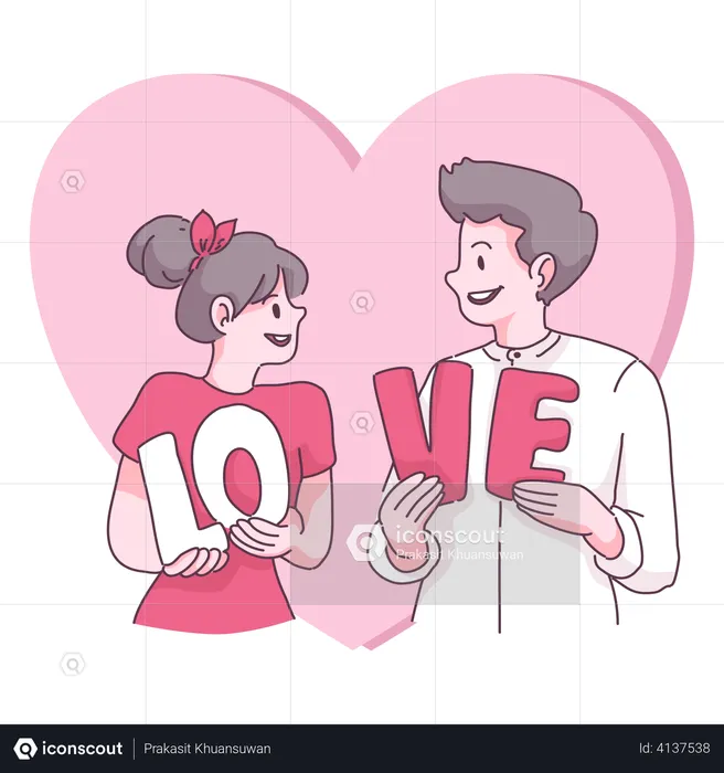 Loving couple  Illustration