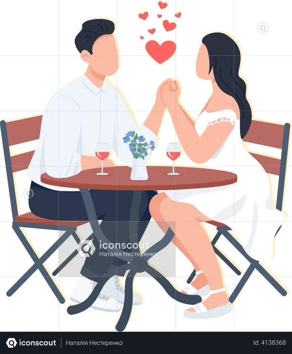 Loving couple on dinner  Illustration