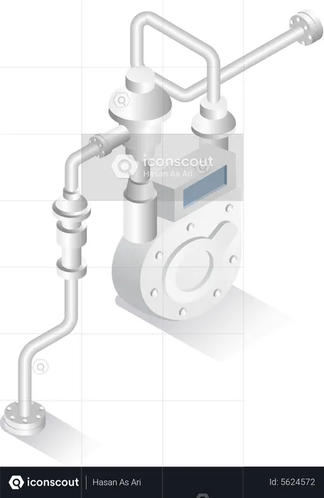 LPG gas pipe regulator  Illustration