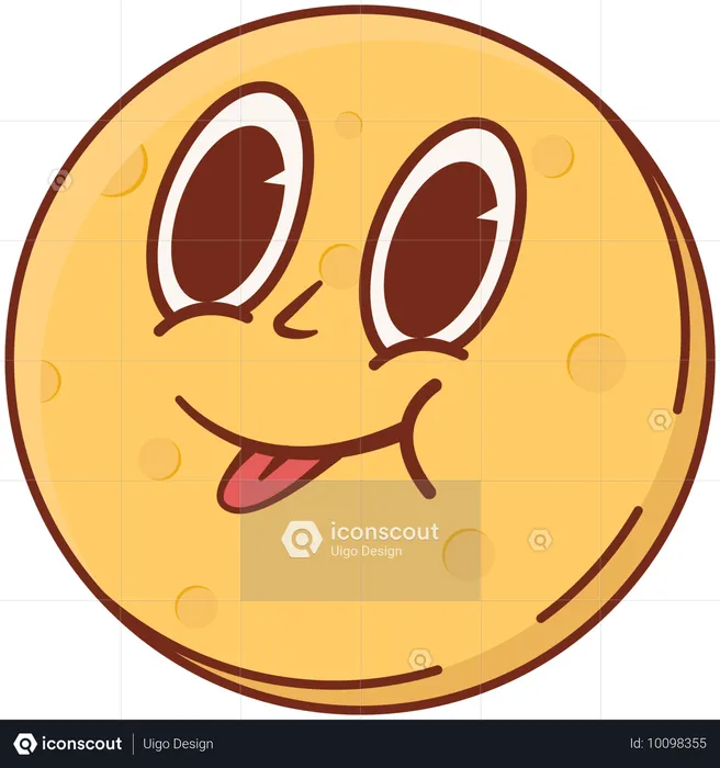 Lua fofa e legal Emoji Ilustração