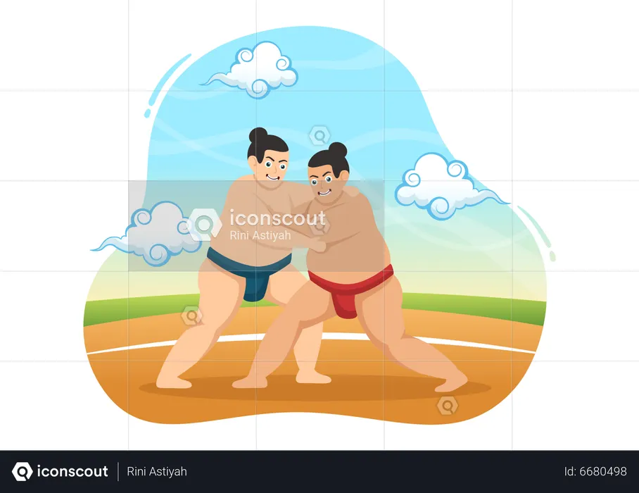 Pelea de sumo  Ilustración