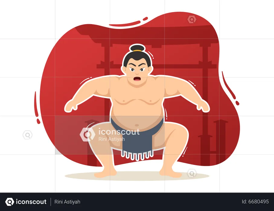 Luchador de sumo  Ilustración