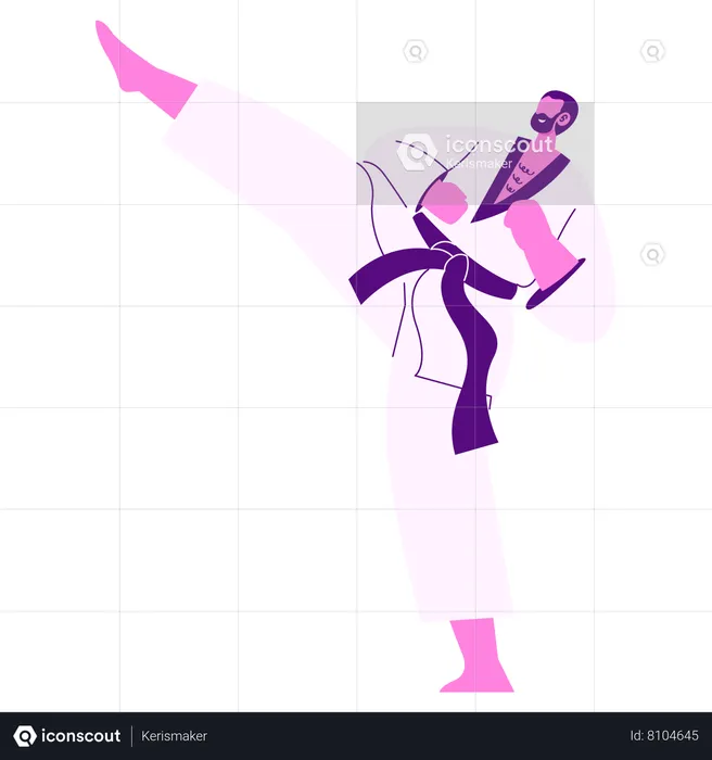 Luchador de taekwondo  Ilustración