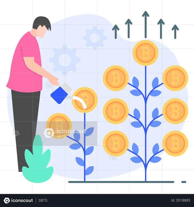 Lucro de criptomoeda  Ilustração