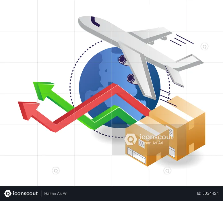 Luftfrachtlogistik  Illustration