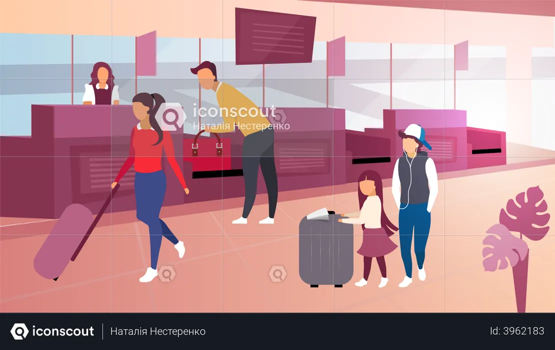 Luggage check in airport  Illustration