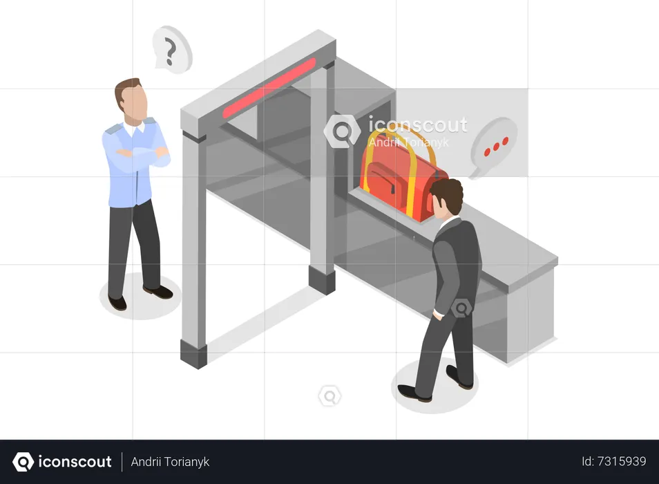 Luggage checking at airport  Illustration