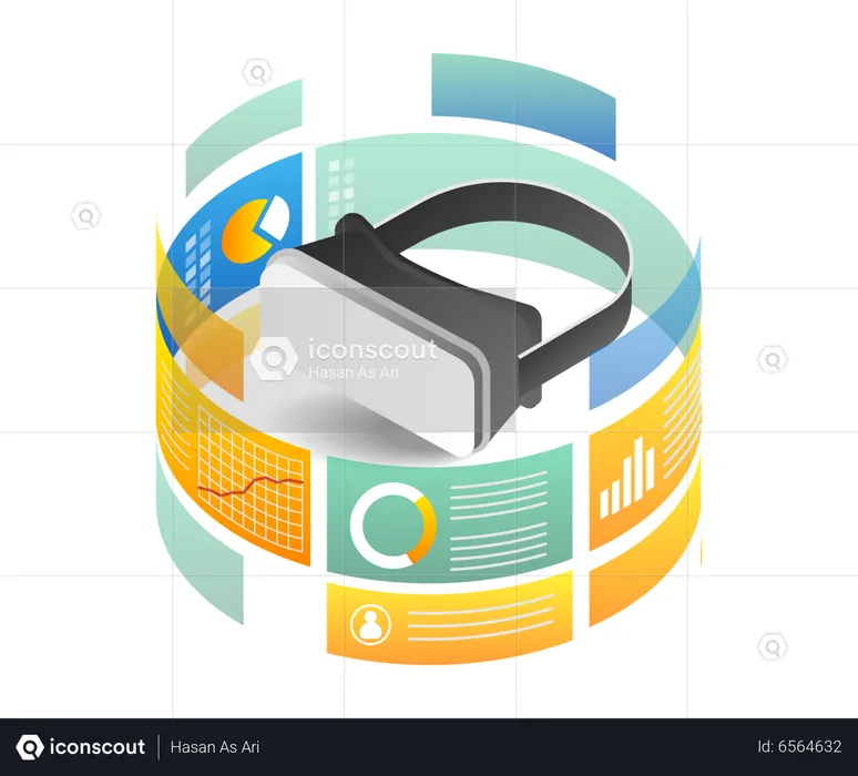 Diagramme d'analyse de données de lunettes vr  Illustration