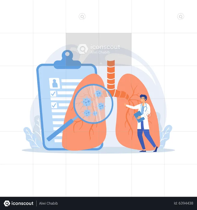 Lungs cancer inspection  Illustration