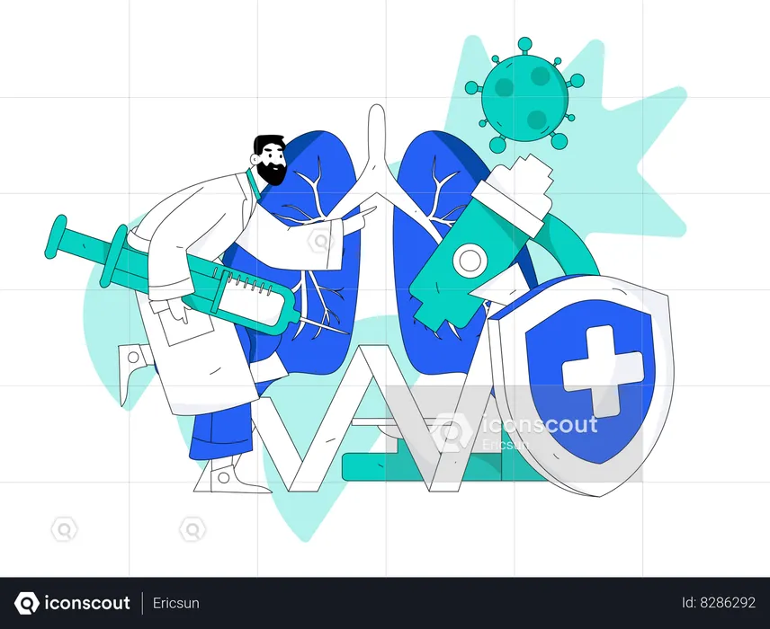 Lungs infection  Illustration