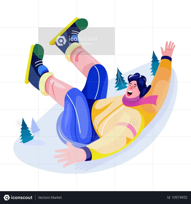 Lustiger Snowboarder  Illustration