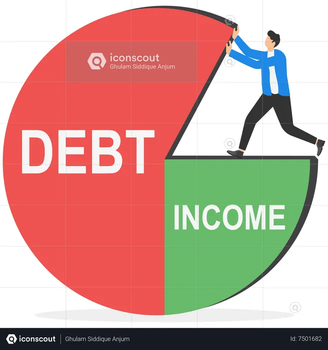 Luta para administrar dívidas  Ilustração