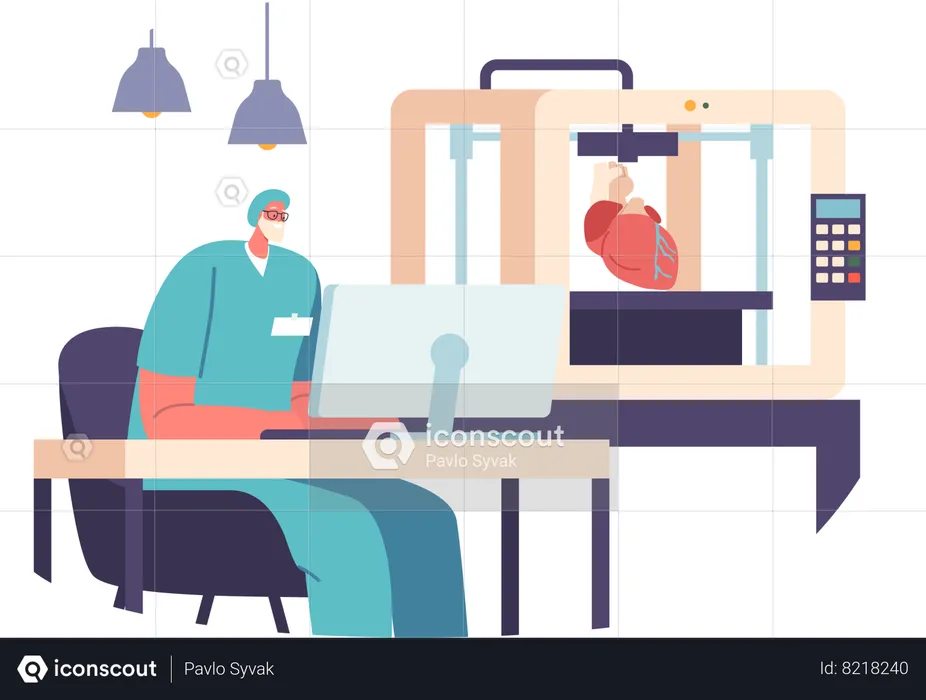 Les médecins utilisent l'impression 3D en médecine pour révolutionner les soins de santé en créant des implants et des modèles anatomiques spécifiques aux patients  Illustration