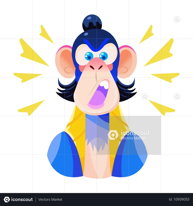 Personagem macaco irritado  Ilustração