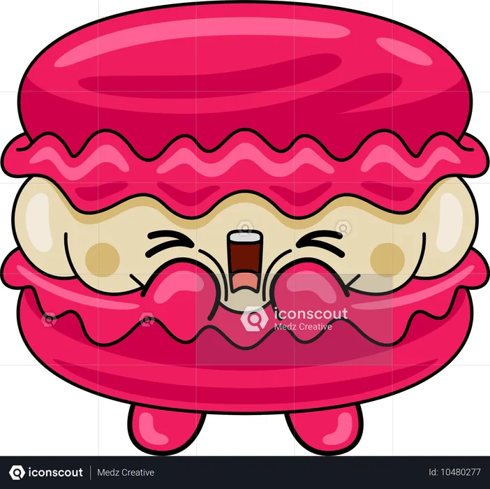 Mascotte de macaron criant  Illustration