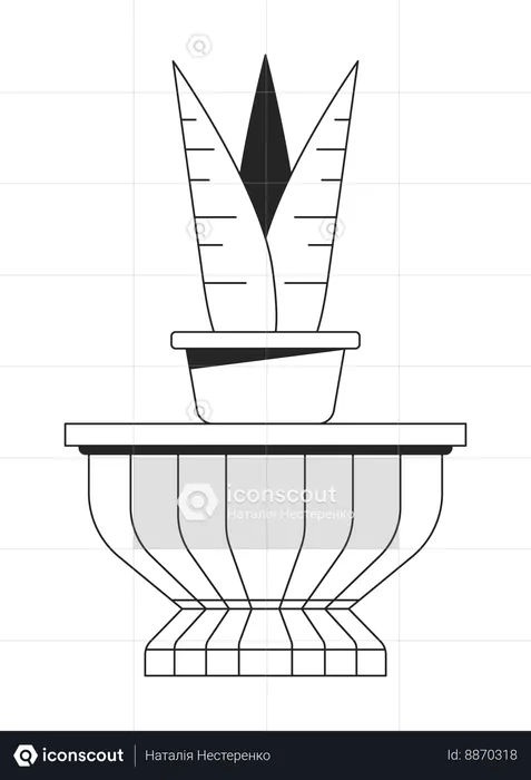 Maceta dentro de maceta de cerámica  Ilustración