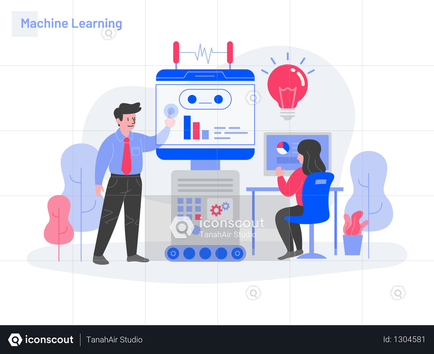 Premium Machine Learning Illustration download in PNG & Vector format