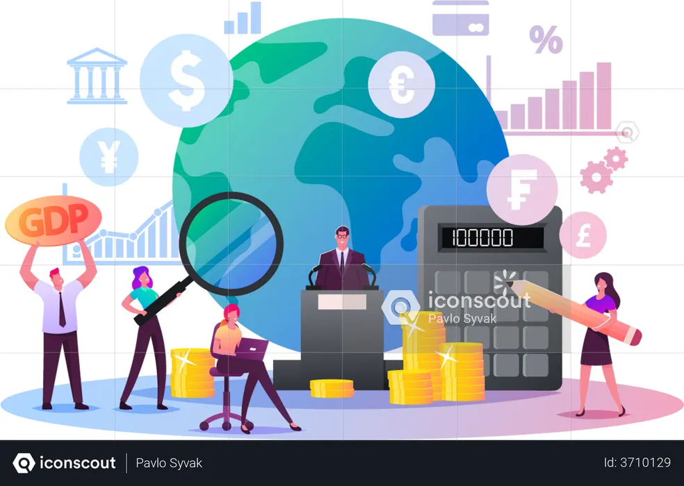 Macroeconomics and Gross Domestic Product  Illustration