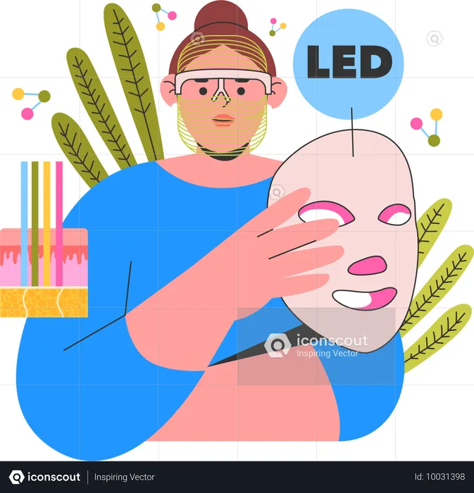 Mädchen erhält Laserbehandlung im Gesicht  Illustration