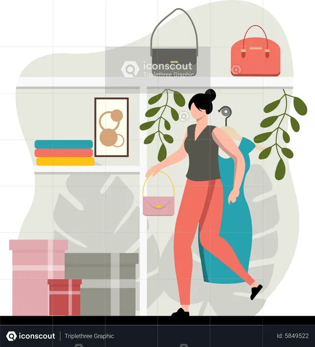 Mädchen kaufen Mode-Accessoires  Illustration