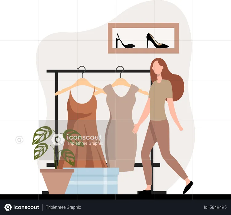 Mädchen kaufen Mode-Accessoires  Illustration