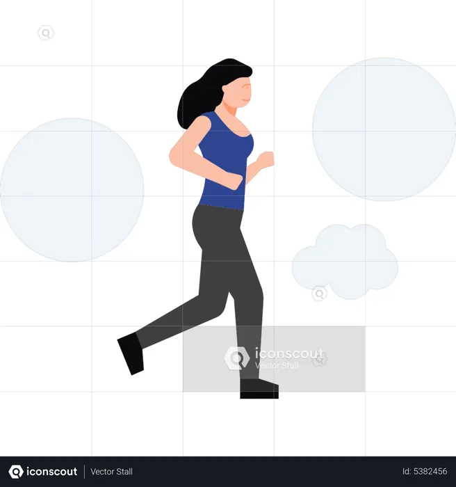 Mädchen läuft für die Fitness  Illustration