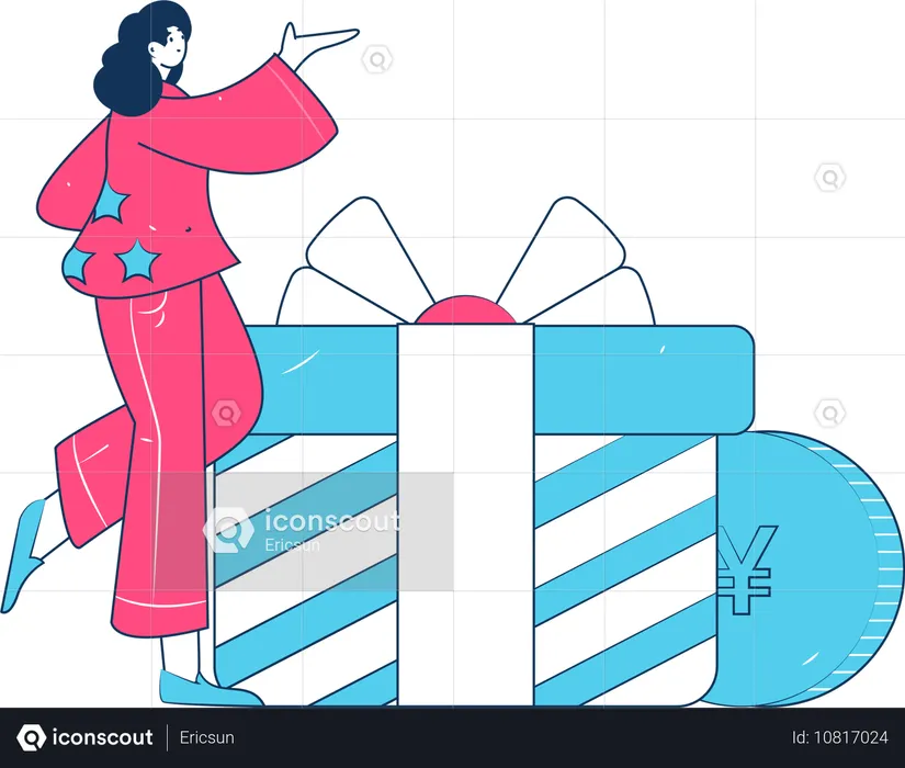 Mädchen macht digitalen Shop  Illustration