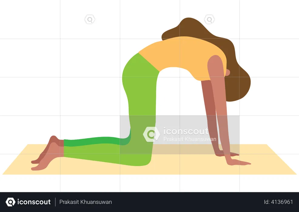 Mädchen macht Yoga  Illustration