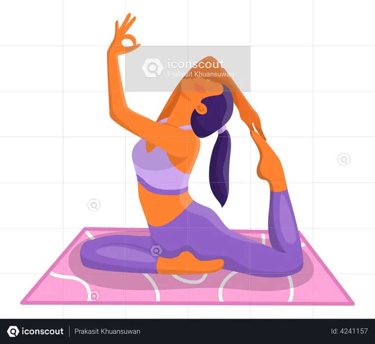 Mädchen macht Yoga  Illustration