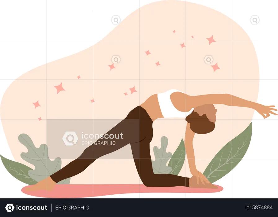 Mädchen macht Yoga  Illustration