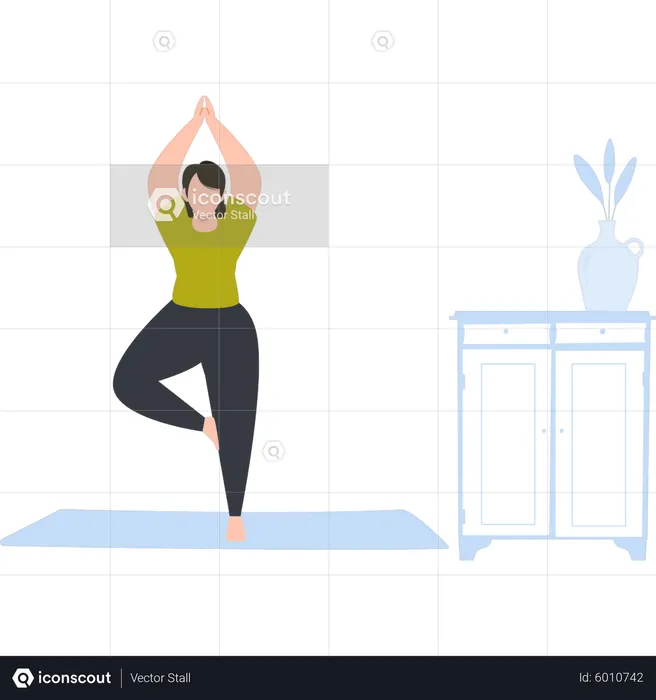 Mädchen macht Yoga  Illustration