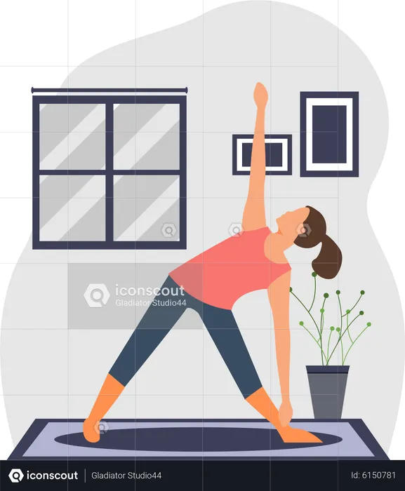 Mädchen macht Yoga  Illustration