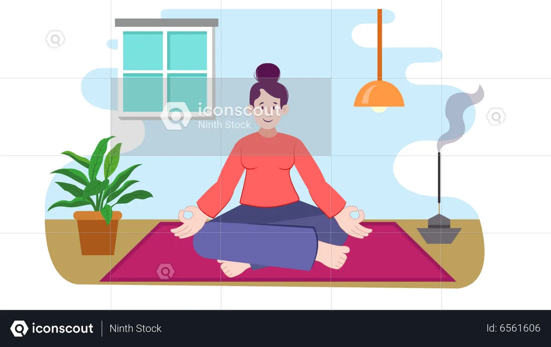 Mädchen macht Yoga  Illustration