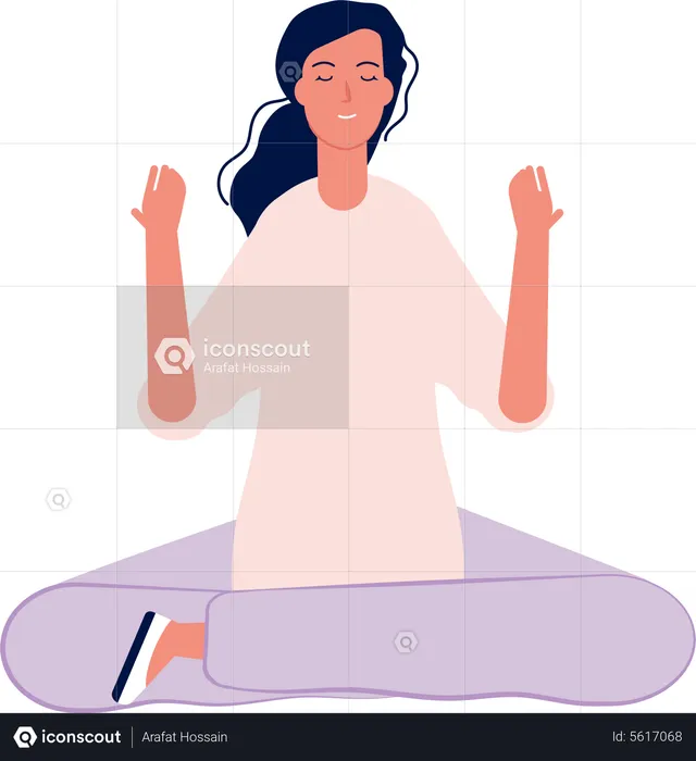 Mädchen macht Yoga-Asanas  Illustration