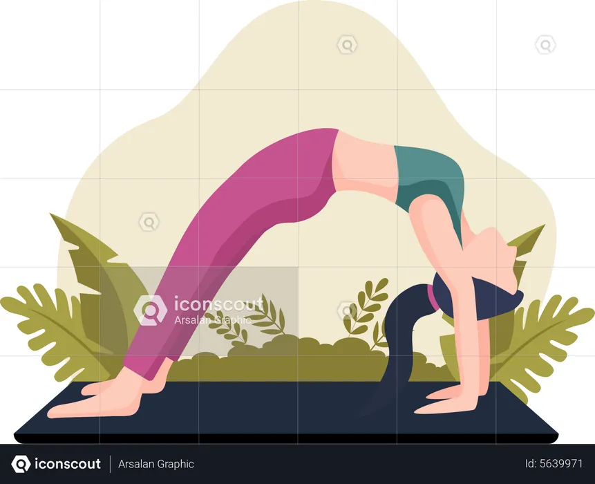 Mädchen macht Yoga-Pose  Illustration