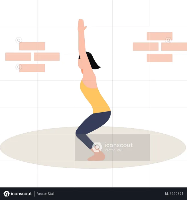 Mädchen macht Yoga-Positionen  Illustration