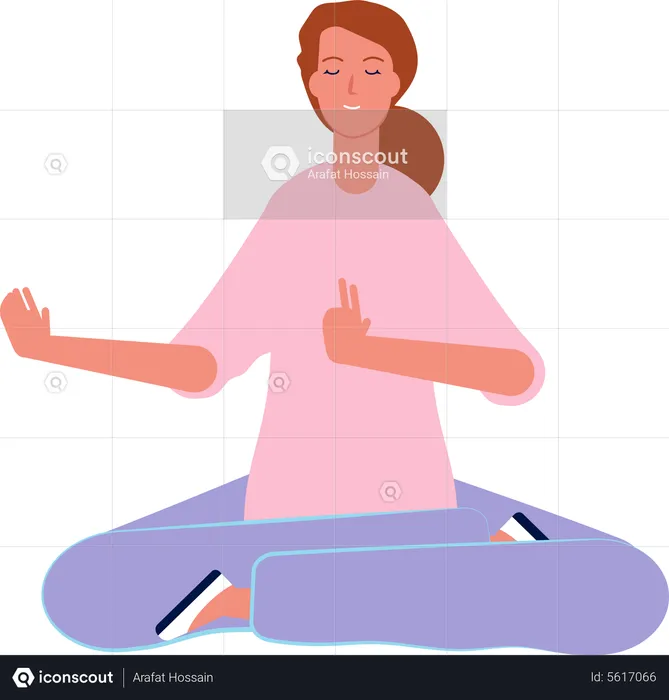 Mädchen macht Yoga-Übungen  Illustration