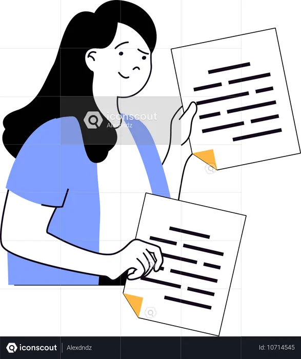 Mädchen mit Newsletter  Illustration